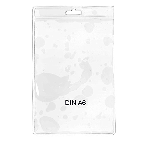 Schutz und Ausweishülle DIN A6 (105 x 148 mm Dokumente), vertikal tragbar, transparent - twist4® - Schnell & in TOP Qualität (25 Stück, Hochformat) von Twist4