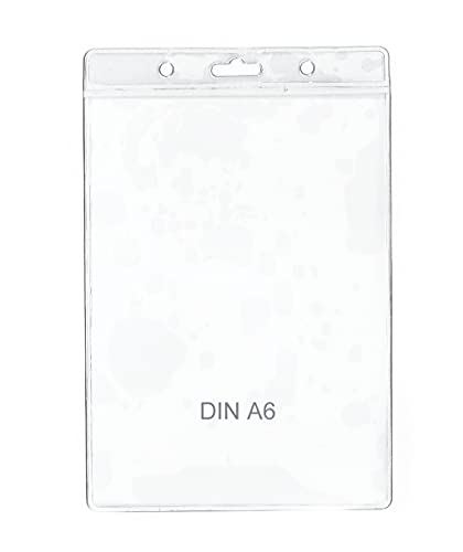 Schutz und Ausweishülle DIN A6 (105 x 148 mm Dokumente), vertikal tragbar, transparent - twist4® - Schnell & in TOP Qualität (250, Hochformat) von Twist4