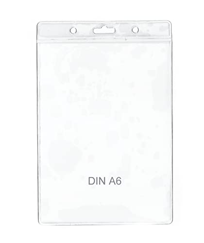 Schutz und Ausweishülle DIN A6 (105 x 148 mm Dokumente), vertikal tragbar, transparent - twist4® - Schnell & in TOP Qualität … (10 Stück, Hochformat) von Twist4