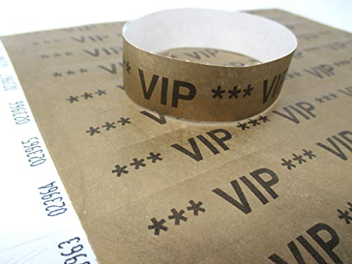 TYVEK VIP Einlassbänder VIP Kontrollbänder VIP Eintrittsbänder - twist4® (gold, 50 Stück) von Twist4