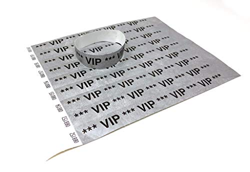 TYVEK VIP Einlassbänder VIP Kontrollbänder VIP Eintrittsbänder - twist4® (silber, 50 Stück) von Twist4