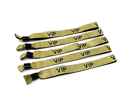 Twist4 VIP Stoff Einlassbänder VIP Stoffbänder Festivalbändchen Kontrollbänder VIP Eintrittsbänder- für Silvester Party Feste Festivals - twist4 (10, gold/schwarz) von Twist4