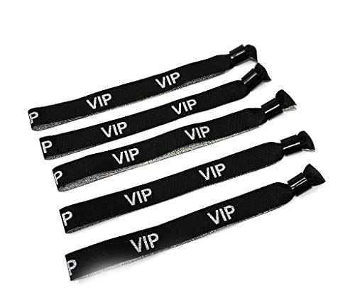 Twist4 VIP Stoff Einlassbänder VIP Stoffbänder Festivalbändchen Kontrollbänder VIP Eintrittsbänder- für Silvester Party Feste Festivals - twist4 (25, schwarz/silber) von Twist4