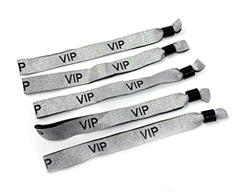 Twist4 VIP Stoff Einlassbänder VIP Stoffbänder Festivalbändchen Kontrollbänder VIP Eintrittsbänder- für Silvester Party Feste Festivals - twist4 (50, silber/schwarz) von Twist4
