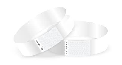 Tyvek Einlassbänder in bunten Farben: Eintrittsbänder Partybänder Partybändchen Einlassbänder Securebänder aus Tyvek von Twist4 (100 Stück, weiß) von Twist4