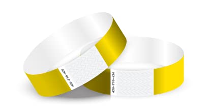 Tyvek Einlassbänder in bunten Farben: Eintrittsbänder Partybänder Partybändchen Einlassbänder Securebänder aus Tyvek von Twist4 (1000 Stück, gelb) von Twist4
