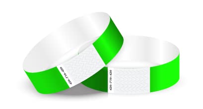 Tyvek Einlassbänder in bunten Farben: Eintrittsbänder Partybänder Partybändchen Einlassbänder Securebänder aus Tyvek von Twist4 (250 Stück, Neongrün) von Twist4