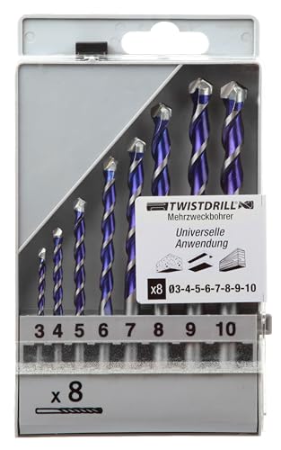 Mehrzweckbohrer Set 8-Teilig 3,4,5,6,7,8,9,10mm Bohrer für Weichholz, Schiefer, Stahl, Backstein, Kunststoff, Keramik - Universalbohrer - Bohrer für Akkuschrauber und Bohrmaschinen Mehrzweckbohrer Set 8-Teilig 3,4,5,6,7,8,9,10mm Bohrer für Weichholz, Schiefer, Stahl, Backstein, Kunststoff, Keramik - Universalbohrer - Bohrer für Akkuschrauber und Bohrmaschinen von Twistdrill