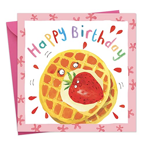 TWIZLER Geburtstagskarte für Mädchen mit niedlichem Waffeldesign – Geburtstagskarte für Mädchen – Geburtstagskarte für Mädchen – Kindergeburtstag von Twizler