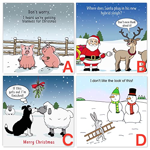 TWIZLER Lustige Weihnachtskarten 6-8 Designs zur Auswahl - Lustige Weihnachtskarten Multipack - 6 Stück Weihnachtskarten - Happy Christmas Cards - Weihnachtskarten 6 Stück von Twizler