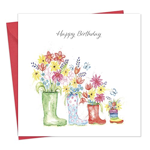 Twizler Geburtstagskarte Gummistiefel - Happy Birthday Karte für Männer oder Frauen - Geburtstagskarte für Sie oder Ihn - Gärtner Geburtstagskarte - Geburtstagskarte Großvater - Geburtstagskarte Oma von Twizler