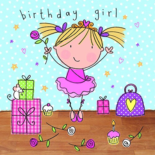 Twizler Geburtstagskarte für Mädchen – Ballerina mit Tutu, Geschenken und Lesezeichen – Kindergeburtstagskarte – Geburtstagskarte für Mädchen von Twizler