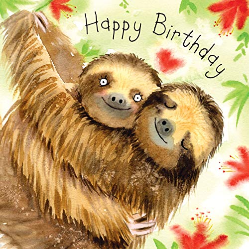 Twizler Geburtstagskarte mit niedlichen Faultieren – niedliche Geburtstagskarte – Mädchen Geburtstagskarte – Jungen Geburtstagskarte – Geburtstagskarte für Sie – Geburtstagskarte für Ihn von Twizler