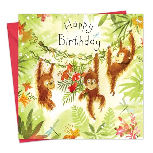 Twizler Geburtstagskarte mit süßen Affen - niedliche Geburtstagskarte - Mädchen Geburtstagskarte - Jungen Geburtstagskarte - Geburtstagskarte für Sie von Twizler