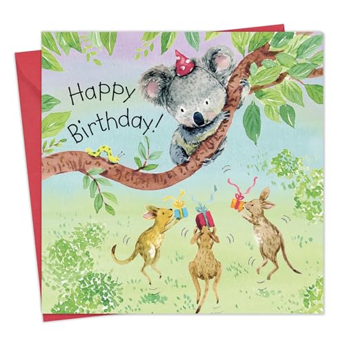 Twizler Happy Birthday Karte mit Koala - Süße Geburtstagskarte - Mädchen Geburtstagskarte - Jungen Geburtstagskarte - Kindergeburtstagskarte - Kindergeburtstagsgeschenke von Twizler