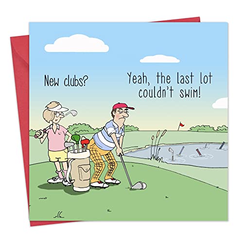 Twizler Lustige Karte mit Golfer & Golfschläger - Blanko Karte - Happy Birthday Karte - Humor Karte - Vatertag Karte - Valentinskarte - Glückwunschkarte - Jubiläumskarte - Ruhestandskarte von Twizler