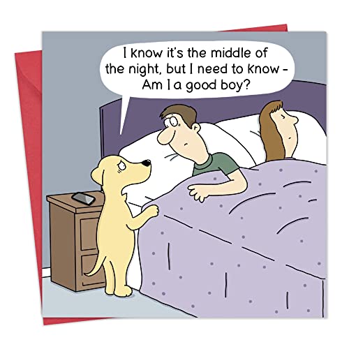 Twizler Lustige Karte mit Hund Good Boy - Blanko Karte - Lustige Hund Geburtstagskarte für Männer oder Frauen von Twizler