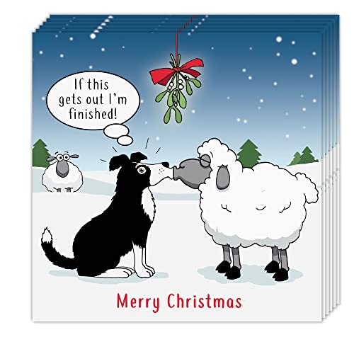 Twizler Lustige Weihnachtskarten 8 Stück - Schäferhund Antics Design - Lustige Weihnachtskarten Multipack - 8 Pack Weihnachtskarten - Frohe Weihnachten Karten - Hund Weihnachtskarten Pack von Twizler