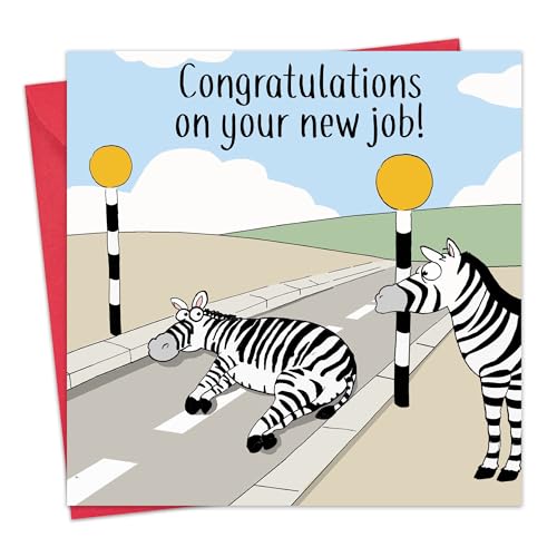 Twizler New Job Card Funny Zebra Crossing - Lustige Abschiedskarte von Twizler