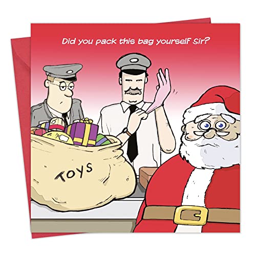 Twizler Weihnachtskarte mit Flughafensicherheit – Happy Christmas Karte – Weihnachtskarte – Lustige Weihnachtskarte – Damen Weihnachtskarte – Herren Weihnachtskarte von Twizler