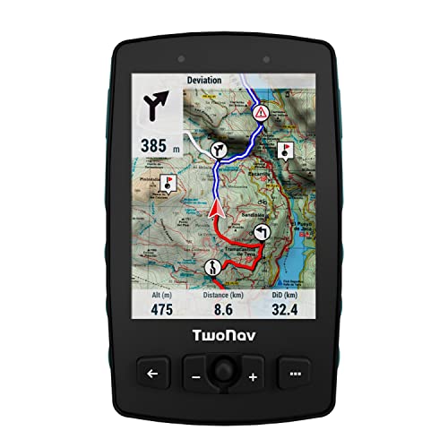TwoNav Aventura 2 Plus, Outdoor Handheld-GPS mit 3,7-Zoll-Breitbild, Tasten und Joystick für Bergsteigen, Trekking, Wandern oder Navigation mit Karten enthalten. Farbe Türkisblau von TwoNav