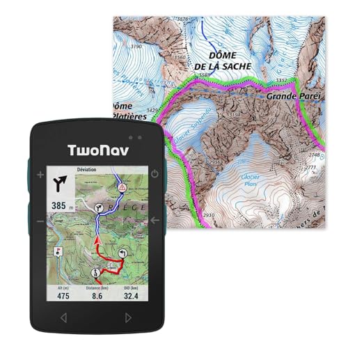 TwoNav ROC + Karte France IGN Topo, komplett, Sport-GPS mit 6,9 cm (2,7 Zoll) Display, für Mountainbike, Fahrrad, Gravel oder Bikepacking, mit Karten, Farbe: Türkis von TwoNav