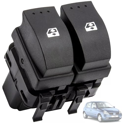 Twowinds - Fensterheberschalter 8200060045 Kompatibel mit Renault Clio 2 Trafic, Opel Vivaro - Fensterheber Schalter - Autofenster Schalter - Zubehör von Twowinds