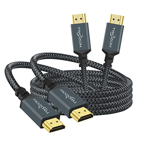 Twozoh 4K HDMI Kabel 0,3M 2 Stück, Geflochtenes Nylon HDMI auf HDMI Kabel unterstützt 18Gbps 3D/4K@60Hz/2160P/1080P von Twozoh