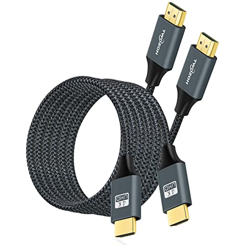 Twozoh 4K HDMI Kabel 1M 2 Stück, Nylon geflochten Hochgeschwindigkeits HDMI auf HDMI Kabel Unterstützt 18Gbps 3D/4K@60Hz/2160P/1080P von Twozoh
