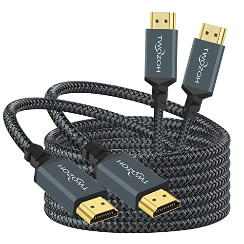 Twozoh 4K HDMI Kabel 2M 2 Stück, Geflochtenes Nylon HDMI auf HDMI Kabel unterstützt 18Gbps 3D/4K@60Hz/2160P/1080P von Twozoh