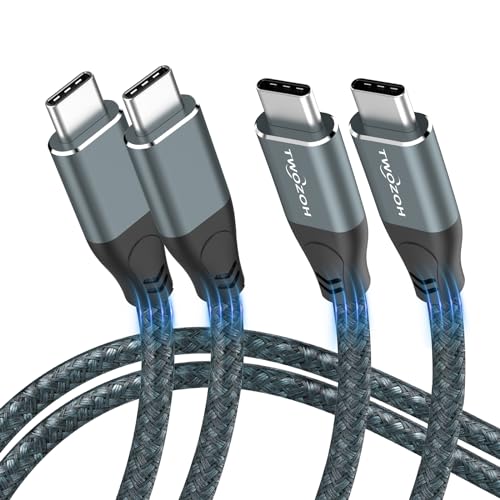 Twozoh 4K USB C Kabel 100W 0,5M 2 Stück (All-in-One), USB 3.2 Gen 2 X 2 20Gbps USB C 3.1 Type C PD Schnelllade Date nübertragung Type C 4K@60Hz Videomonitor kabel von Twozoh