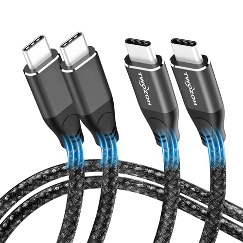 Twozoh 4K USB C Kabel 100W 2M 2 Stück (All-in-One), USB 3.2 Gen 2 X 2 20Gbps Datenübertragung PD Schnellladung USB C 3.1 Typ C Kabel, 4K@60Hz Video Monitor Kabel von Twozoh