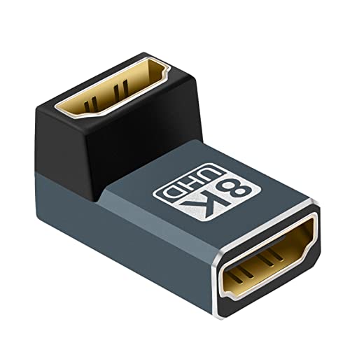 Twozoh 8K HDMI Koppler, HDMI 2.1 Buchse auf Buchse Adapter Um 90° Abgewinkelt, unterstützt 8K@60Hz, 4K@120Hz 1080p von Twozoh