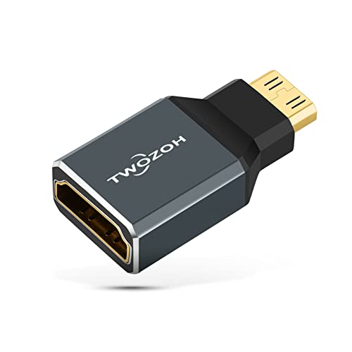 Twozoh 8K Mini HDMI Adapter, 2.1 Mini HDMI Stecker auf Standard HDMI Buchse Adapter Konverter, HDMI Kupplung 8K unterstützt 8K@60Hz, 4K@120Hz, 2K@240Hz von Twozoh