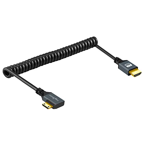 Twozoh 90° Spiralkabel Mini HDMI auf HDMI Kabel, rechtwinkliges Mini HDMI auf HDMI Spiralkabel, unterstützt 4K/3D, 1080p ausziehbar bis zu 1,5M Twozoh 90° Spiralkabel Mini HDMI auf HDMI Kabel, rechtwinkliges Mini HDMI auf HDMI Spiralkabel, unterstützt 4K/3D, 1080p ausziehbar bis zu 1,5M von Twozoh