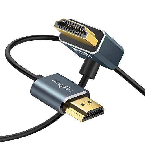 Twozoh Flexibles HDMI auf HDMI Kabel Gewinkelt 270 Grad Winkelstecker 2M, Ultra Schlankes und Dünnes HDMI Kabel unterstützt 3D/4K 60Hz von Twozoh