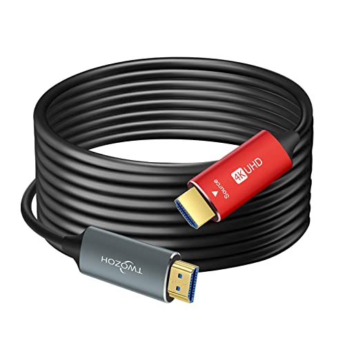 Twozoh HDMI Glasfaser Kabel 100M, HDMI Optisches Kabel 2.0 4K/60Hz 18Gbps High Speed UHD Fiber Optic HDMI Kabel von Twozoh