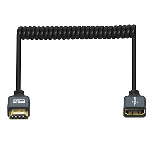 Twozoh HDMI Verlängerung Kabel, HDMI stecker auf HDMI buchse Spiral kabel, für 3D/4K UHD TV，HDMI Extender 1,5M von Twozoh