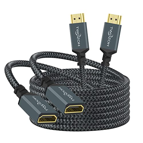 Twozoh HDMI Verlängerungskabel 5M 2 Stück, 4K HDMI Extension, Stecker auf Buchse geflochtenes Nylon HDMI 2.0 Kabel Adapter unterstützt 4K@60Hz 3D HDR Twozoh HDMI Verlängerungskabel 5M 2 Stück, 4K HDMI Extension, Stecker auf Buchse geflochtenes Nylon HDMI 2.0 Kabel Adapter unterstützt 4K@60Hz 3D HDR von Twozoh