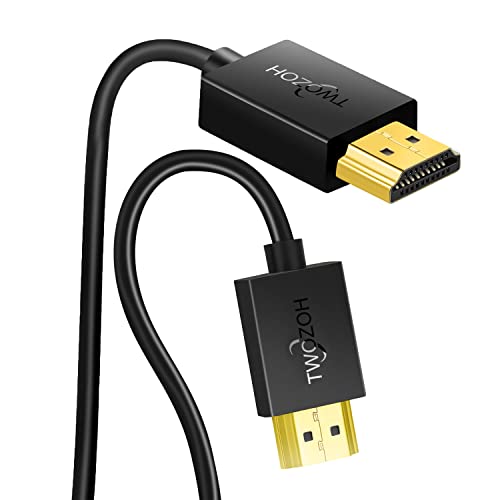 Twozoh HDMI auf HDMI Kabel 2M Weiches und Ultra dünnes, Flexibles und schlankes HDMI Kabel unterstützt 3D/4K&60Hz/2160P/1080P von Twozoh