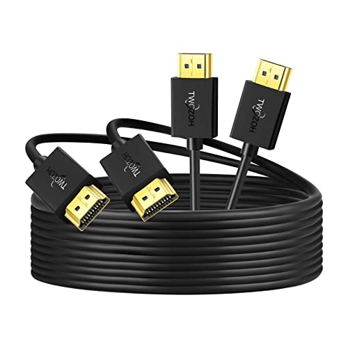 Twozoh HDMI auf HDMI Kabel 5M 2 Stück Dünnes Weiches, Ultra Schlankes und Flexibles HDMI Kabel unterstützt 3D/4K&60Hz/2160P/1080P Twozoh HDMI auf HDMI Kabel 5M 2 Stück Dünnes Weiches, Ultra Schlankes und Flexibles HDMI Kabel unterstützt 3D/4K&60Hz/2160P/1080P von Twozoh