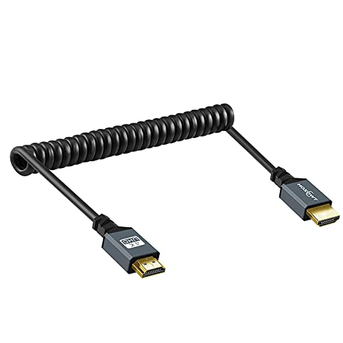 Twozoh HDMI auf HDMI Spiral kabel, HDMI Stecker auf HDMI Stecker SpiralKabel für 3D/4K UHD TV Stick HDMI 2.0 Kabel, HDMI Extender 1,5M von Twozoh