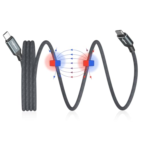 Twozoh Magnetisches USB C Kabel 2M, USB C auf USB C Kabel 66W USB Typ C Schnellladekabel 66W Nylon Geflochten kompatibel für iPhone für iPad, MacBook, Samsung Galaxy von Twozoh