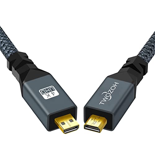 Twozoh Micro HDMI auf Micro HDMI Kabel, Micro HDMI Stecker auf Micro HDMI Stecker, Micro HDMI Stecker auf Stecker, unterstützt 3D/4K, 1080p, 30cm von Twozoh