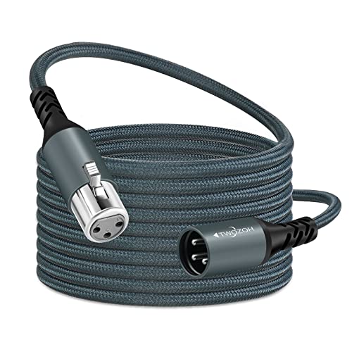 Twozoh Professionelles XLR Kabel 0,3M, Geflochtenes symmetrisches 3 poliges XLR Stecker auf XLR Buchse HiFi Audio Mikrofonkabel von Twozoh