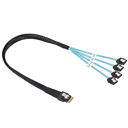 Twozoh Slim Line Mini SAS 4.0 SFF-8654 4i 38 Pin Host auf 4 SATA 7Pin Target-Festplatte Fanout Raid Kabel 0,5M von Twozoh