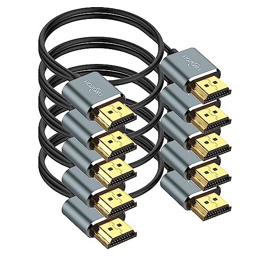 Twozoh Ultradünnes 4K HDMI Kabel 1M 5 Stück, Schlankes Flexible Skinny HDMI 2.0 Kabel Unterstützung 4K/60HZ 18gbps Laptop, Monitor, PS5, PS4, Xbox One, Fire TV Twozoh Ultradünnes 4K HDMI Kabel 1M 5 Stück, Schlankes Flexible Skinny HDMI 2.0 Kabel Unterstützung 4K/60HZ 18gbps Laptop, Monitor, PS5, PS4, Xbox One, Fire TV von Twozoh