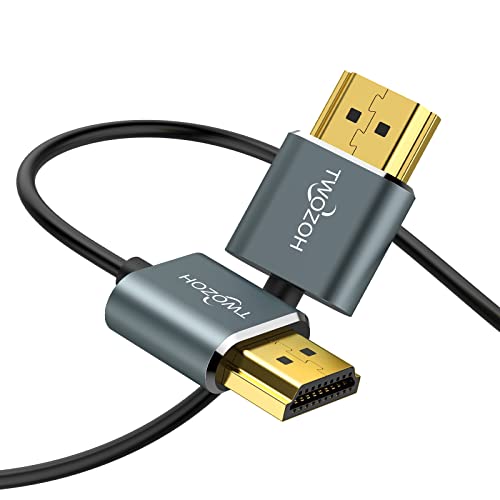 Twozoh Ultradünnes HDMI zu HDMI Kabel 0,3M,Hyper Slim HDMI 2.0 Kabel,Extrem Flexibles 4K HDMI Kabel,unterstützt 3D/4K@60Hz,2160P,1080P von Twozoh