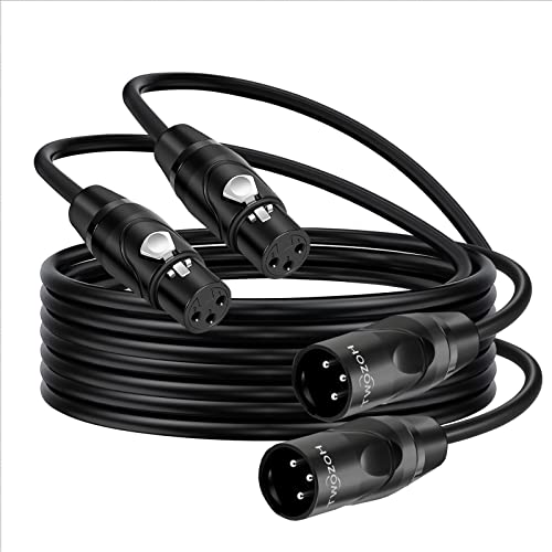 Twozoh XLR Kabel 0,3M 2 Stück, XLR Stecker auf XLR Buchse symmetrisches 3-poliges XLR Mikrofonkabel (Profesional/Hifi) von Twozoh
