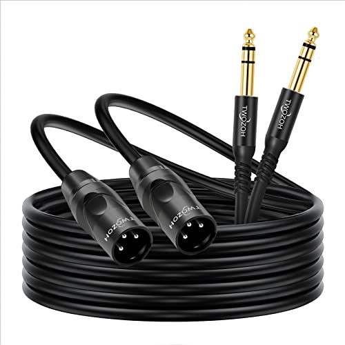 Twozoh XLR auf Klinke 6,3 0,3M 2 Stück, XLR Stecker auf TRS 6,35 mm Stereo Gitarrenkabel (Profesional/Hifi) von Twozoh